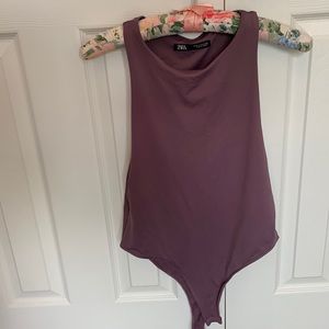 Super cute plum coloured Zara bodysuit